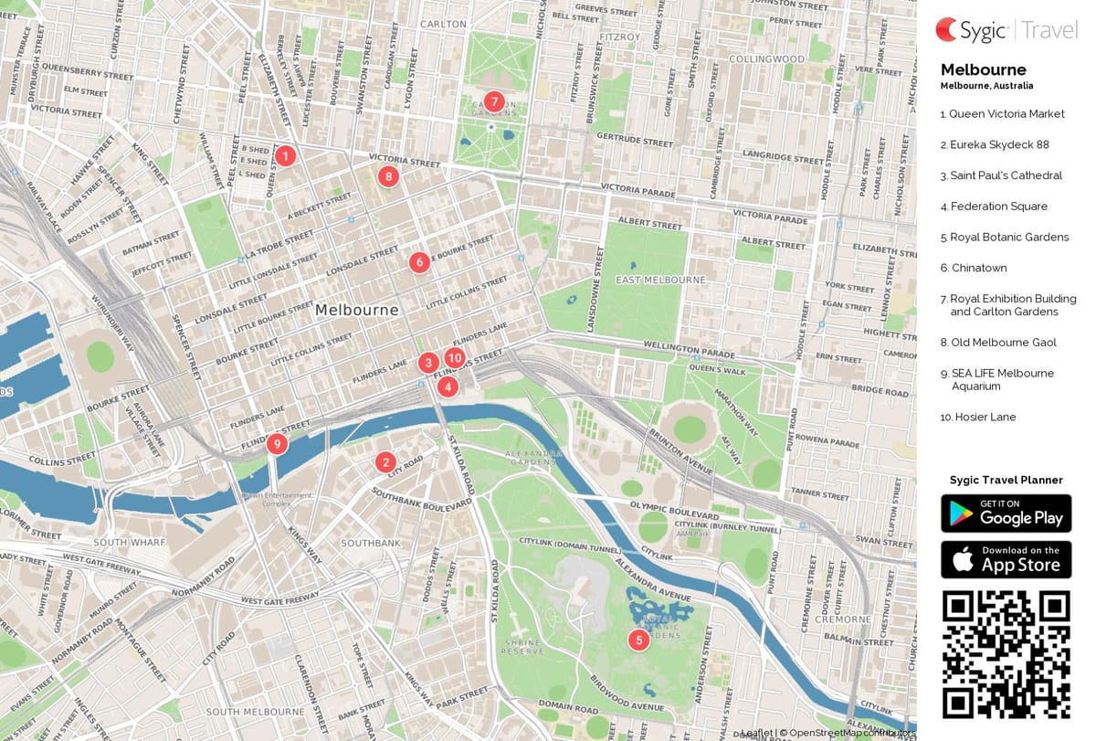 墨尔本景点地图