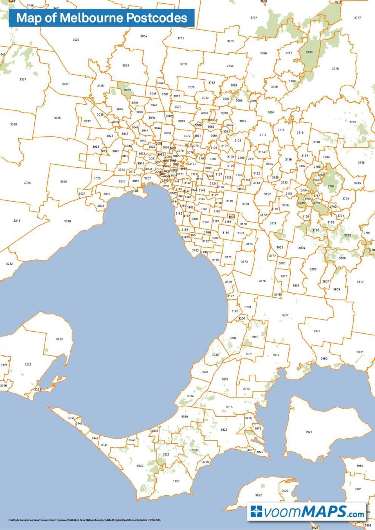 墨尔本邮编地图