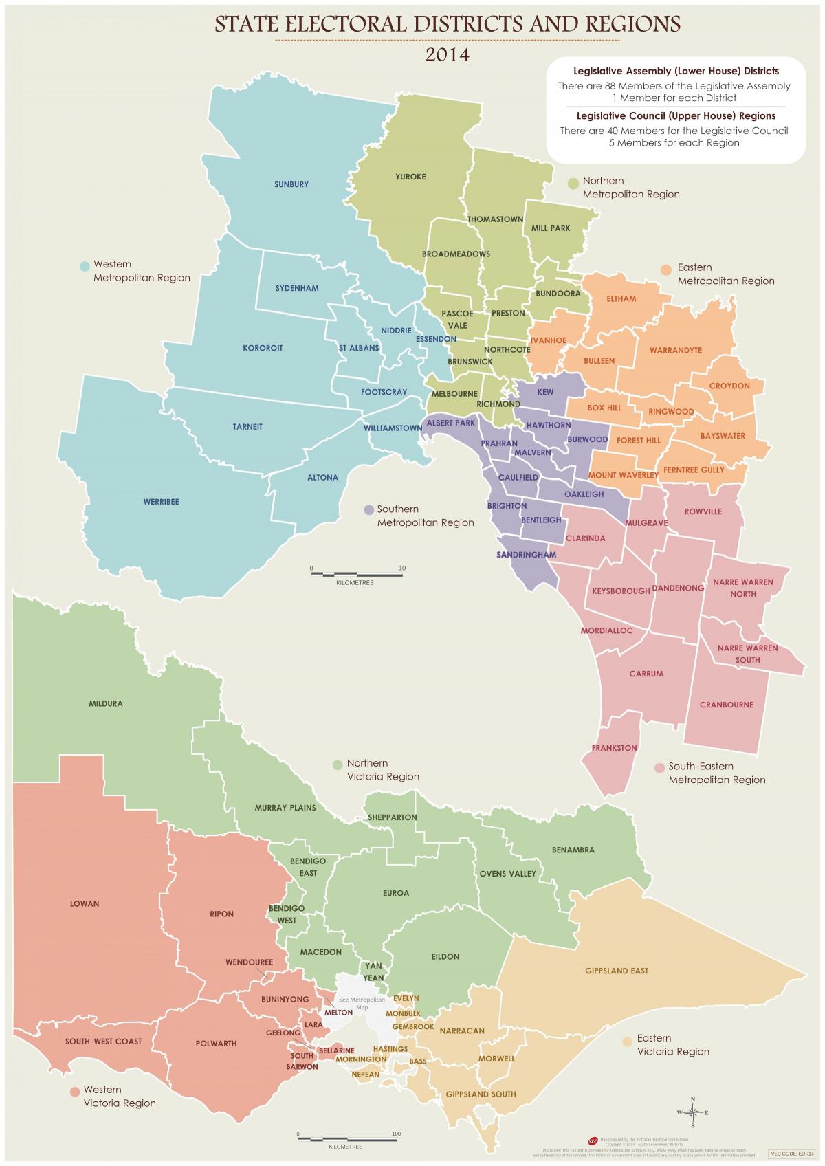 墨尔本区地图