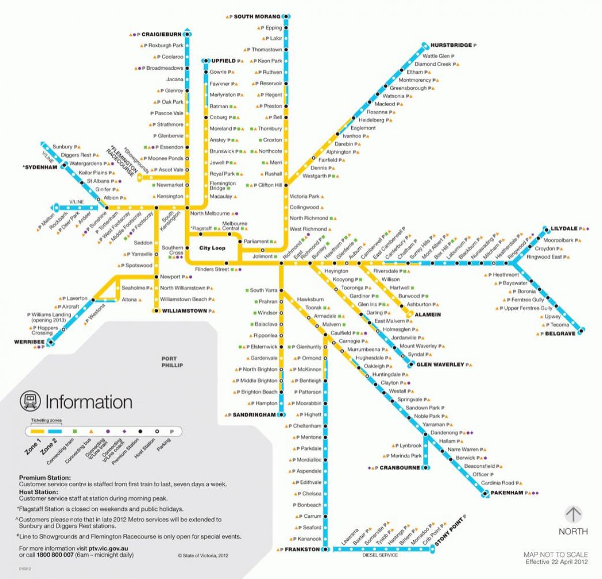 墨尔本地铁站地图